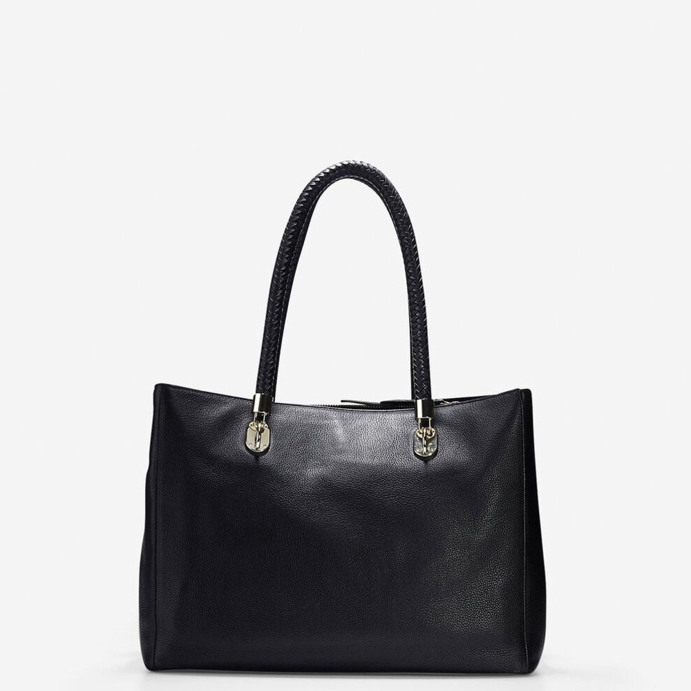 Cole Haan Benson Black Pattern Leather‎ Large Tote Bag